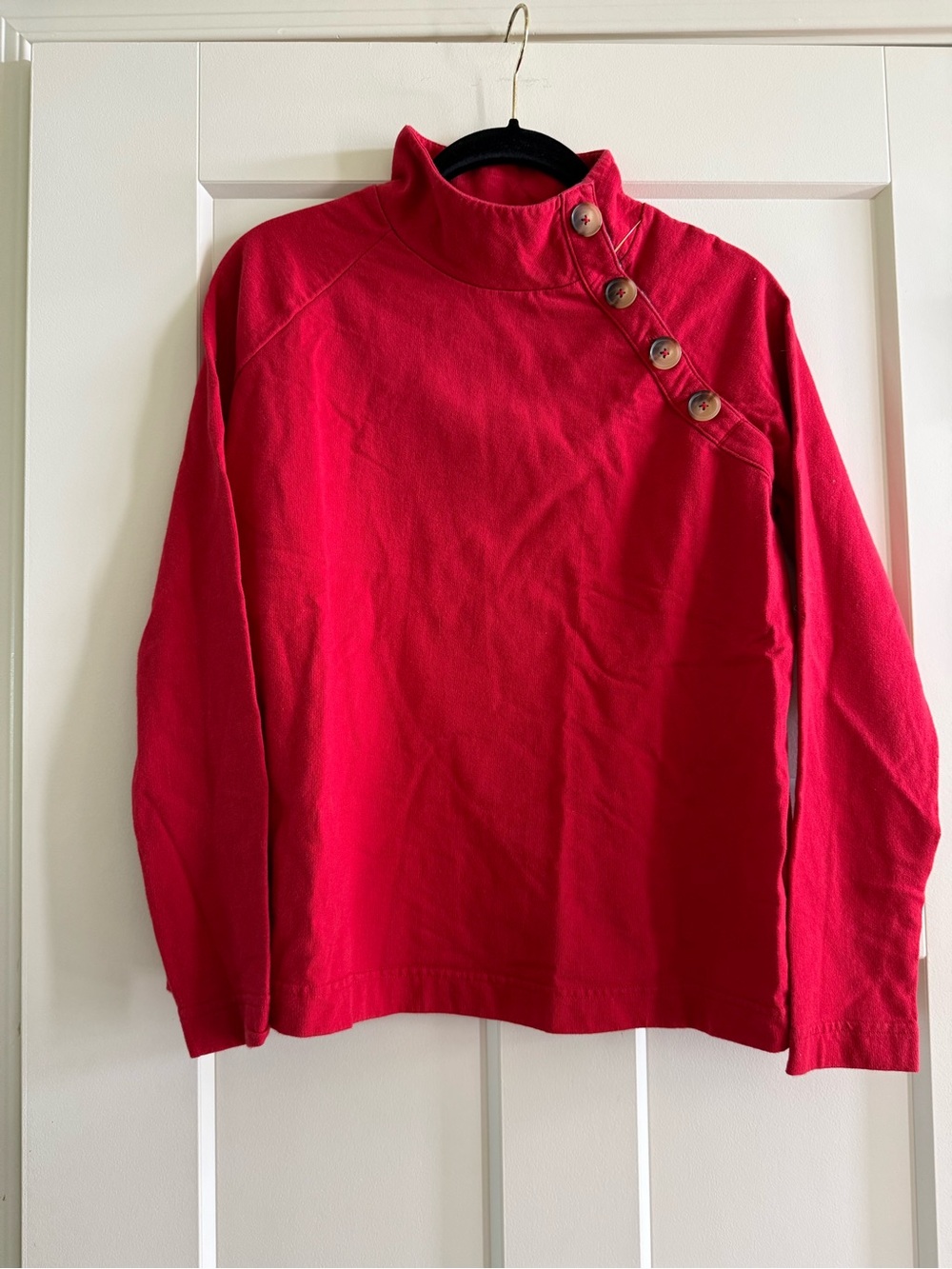 Vineyard Vines Red Button-Shoulder Pullover Sweatshirt